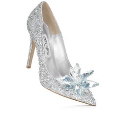 CINDERELLA 100 Jimmy Choo Cinderella Shoes, Jimmy Choo Wedding Shoes, Cinderella Slipper, Wedding Pumps, Pointy Toe Shoes, Cinderella Shoes, Prom Heels, Jimmy Choo Heels, Crystal Shoes