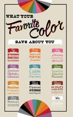 what your favorite color says about you info graphic design typograph font type illustration