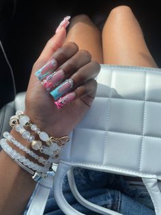 Klaws Nails, Acrylic Toe Nails, Girly Acrylic Nails, Glow Nails