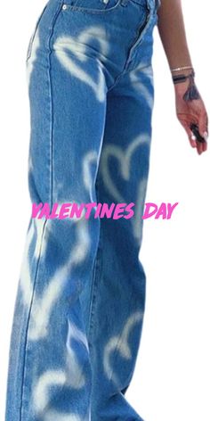 Women Patchwork Jeans High Waisted Straight . Trendy boyfriend jeans with fashion heart, suitable for date,Valentine's Day, work, party, school. As An Amazon Affiliate, I make commision on items I sell High Waist Denim Pants, Jeans Loose Fit, Stretch Denim Pants, Party School, Print Jeans, Vintage Crop Tops, Cute Pants, Jeans High Waisted, High Waist Denim