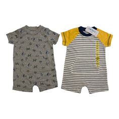 Dressing Your Baby Boy Is Easier Than Ever With These Carter’s Two-Piece Bodysuit Sets. Get Him Ready In One Of These Sets That Are Fun And Novel For Playdates, Celebrations, And Everything In Between. Gray Summer Playwear For Babies, Green Flannel, Footie Pajama, Baby Bundles, Short Sleeve Romper, Cotton Bodysuit, Newborn Outfit, Carters Baby, One Piece Outfit