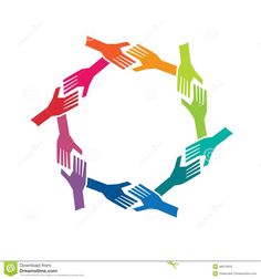 multicolored hands holding each other in a circle stock photo - image 349874