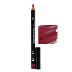 Dark Red Lip Liner, Lip Liner Collection, Nyx Lip Pencil, Nyx Slim Lip Pencil, Best Lip Liners, Burgundy Shades, Nyx Lip Liner, Burgundy Lips, Dark Red Lips