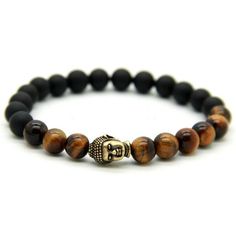 Buddha Tiger Eye Bracelet | Tropical Jewelry - Makana Hut Casual Black Beaded Bracelets With Natural Stones, Black Agate Bohemian Bracelets, Bohemian Black Agate Bracelets, Casual Black Agate Beaded Bracelets, Black Agate Beaded Bracelet With Natural Stones, Black Agate Beaded Bracelets With Natural Stones, Eye Natural, Tropical Jewelry, Buddha Bracelets