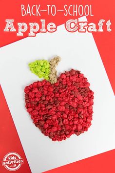 the back to school apple craft is made out of cereal