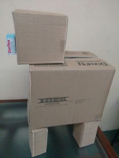 two boxes are stacked on top of each other