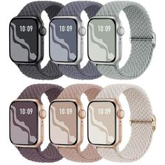 Compatible Models: Apple stretchy band compatible with apple watch band 38mm 40mm 41mm 42mm 44mm 45mm, apple watch strap for iWatch Series 7/6/5/4/3/2/1 SE. Adjustable Metal Buckle: Designed with an adjustable stainless steel metal buckle, it looks exquisite and stylish. Compared to one-piece woven straps, our iWatch Band can be adjusted to any size. Apple smartwatch band suitable for wrist size 4.5"-9.0". Braided Texture: iWatch band adopt a unique flexible design,and made of high quality recyc Apple Watch Bands For Women, Apple Smartwatch, Apple Watch Bands Women, Smart Watch Apple, Apple Watch Accessories, Apple Brand, 38mm Apple Watch Band, Flexible Design, Apple Watch Strap