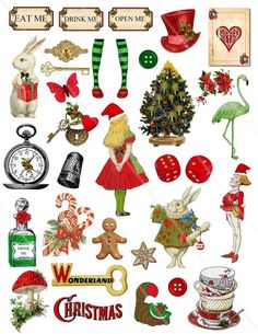 an assortment of christmas items and decorations