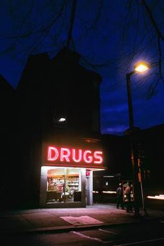 size: 24x16in Photographic Print: 1980s 24 Hour Drug Store at Night Pink Neon Sign : Store At Night, Pink Neon Sign, Bedroom Wall Collage, Neon Aesthetic, Picture Collage Wall, Pink Neon, Photo Wall Collage, Art Collage Wall