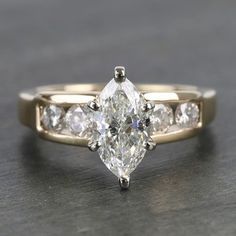 Antique 1 Carat Custom Marquise Diamond Engagement Ring Marquis Rings Engagement, Marquis Ring, Fairytale Land, Marquis Diamond, Cubic Zirconia Wedding Rings, Marquise Diamond Engagement Ring, Sweet Jewelry, Gold Color Ring, Marquise Ring