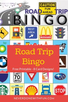 the road trip bingo game is shown here