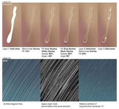 the different shades of skin that are used in this image, and how to use them