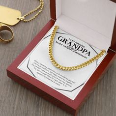 A grandfather is someone with silver in his hair and gold in his heart. Impress your grandfather with this classic gift, perfect on special occasions like birthdays, Christmas, Valentine's Day, Anniversary, Weddings, Thanksgiving, and even ordinary days. What a thoughtful way to dedicate someone!DETAILS • The cuban link necklace is handcrafted with high-standard quality material. • Features interlocking pieces polished with stainless steel material or 14k Yellow Gold over Stainless Steel, secure Happy 30th Anniversary, Son Necklace, 20 Wedding Anniversary, 30th Wedding Anniversary, Cuban Link Necklace, 10th Wedding Anniversary, Anniversary Necklace, Lucky To Have You, Necklace Display