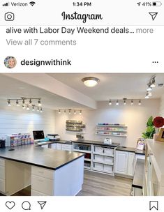 an instagram page with a photo of a kitchen and the caption below it