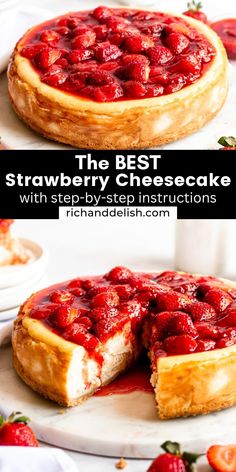 the best strawberry cheesecake with 3 step by step instructions