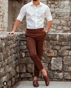 Mens Dress Outfits, Mens Casual Outfits Summer, Formal Mens Fashion, Shirt Casual Style