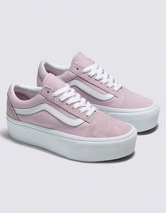 VANS Old Skool Stackform Womens Shoes - LILAC | Tillys Women’s Vans, Platform Aesthetic, Platforms Aesthetic, Vans Platform Sneakers, Old Skool Stackform, Vans Platform, 2023 Shoes, Tennis Vans, Cute Vans