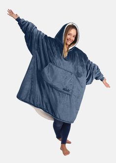 Navy Blanket, Sweatshirt Blanket, Oversized Blanket, Comfy Blankets, The Comfy, Blanket Hoodie, Hoodie Blanket, Wearable Blanket, Shark Tank