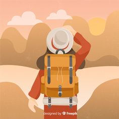 a person with a backpack in the desert