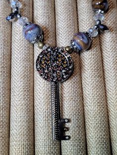 Handmade Gunmetal Rhinestone Key Pendant w/ Ceramic, Glass & Metal Bead Necklace | eBay Artisan Jewelry Necklaces, Metal Bead, Handcrafted Artisan Jewelry, Key Pendant, Metal Beads, Bead Necklace, Artisan Jewelry, Decorative Accessories, Ebay Store