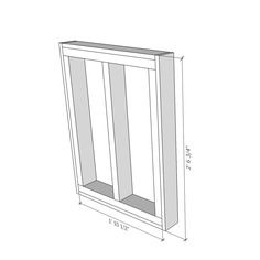 a drawing of the measurements for a bookcase with two doors and one shelf on each side