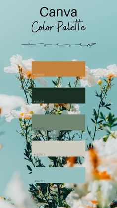 the color palette is shown with flowers in it