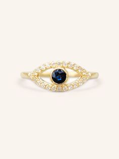 The evil eye is the symbol to ward off the evil intentions with a look, our Evil Eye diamond ring was created to ward off negative energy. A powerful symbol that can be worn as a reminder you are protected. Elegant Evil Eye Rings, 14k Gold Evil Eye Ring, Ward Off Negative Energy, The Evil Eye, Sapphire Diamond Ring, Sapphire Diamond, Negative Energy, Evil Eye, Solid Gold