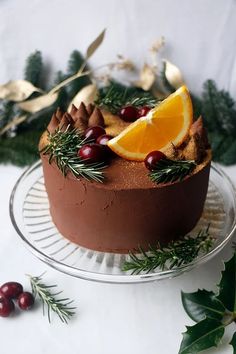 Gf Cake, Cranberry Orange Cake, Vegan Chocolate Recipes, Chocolate Cranberry, Orange Cake Recipe, Christmas Cake Designs, Orange Chocolate, Cake House