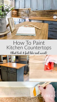 how to paint kitchen countertops that look like real wood