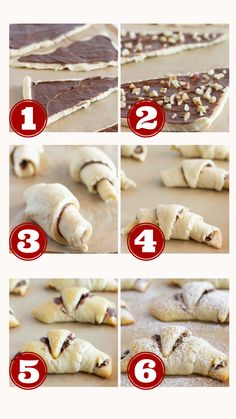 step by step instructions on how to make chocolate and nutella croissants