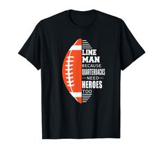 a black t - shirt with an orange and white football on it