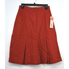 Bi-State Sales Shop Our Store Vintage Nos Claude Womens Wool Blend Red A Line Pleated Skirt Size 9/10 Nwt 60% Polyester, 35% Wool & 5% Other Fibers Measurements In Inches: Sizelengthwaist9/102513 All Measurements Are Approximate. We Are Human And Sometimes A Measurement May Be Off By A Very Small Amount. The Measurements Are Of The Item Listed. See Photos For Details About Condition, And Any Flaws The Item May Have. The Item Photographed Is The Item You Will Receive. Payment Policy Please Make A Red Knee-length Skirt With Pockets, Red Lined Skirt For Fall, Red Knee-length Bottoms For Fall, Red Knee-length Skirt For Fall, Red Knee-length Pleated Skirt For Spring, Red Cotton Skirt For Winter, Classic Red Skirt, Classic Red Workwear Skirt, Red Knee-length Winter Bottoms