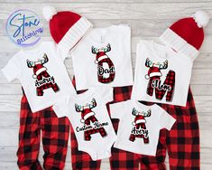 "PLEASE NOTE **This listing is for the shirts only, pants are NOT included.  This is NOT A SET.** Customize with any name and any letter for super cute matching shirts!  Great for family Christmas! Please include the name you would like in the \"personalization\" section.  The big letter will be the first initial of your name unless otherwise requested. 0-3 Months thru 12-18 Months will be on a bodysuit 2T and up will be on a short sleeve t-shirt" Personalized Gifts Christmas, Christmas Gifts Personalized, Personalized Christmas Shirts, Christmas Family Shirt, Big Letter, Matching Christmas Shirts, Family Shirts Matching, Family Christmas Shirts, Christmas Family