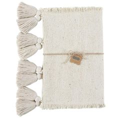 PRICES MAY VARY. Ponchaa cotton table runner features fringe trim with chunky tassel detail. Size: 17 inches Length x 10.5 inches Width x 2 inches Height Material: Ponchaa Mud Pie is a lifestyle brand that creates delightful gifts to inspire all of life’s sparkling moments. Our aim is to add laughter, inspiration & joy to every day celebrations. Every piece designed is inspired by all of life’s sparkling occasions. From holiday happenings to every day celebrations, Mud Pie has a gift fit for the Ivory Table Runner, Coffee Club, Christmas Table Runner, Linen Textile, White Table, Mud Pie, Linen Table Runner, Fringe Trim, Zara Home