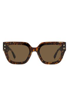 Sleek and shapely frames elevate eye-catching sunglasses with a brand-stamped temple and lightweight construction for serious comfort. 65mm lens width; 13mm bridge width; 145mm temple length 100% UV protection Acetate Imported Havana Brown, Isabel Marant, Havana, Square Sunglasses, Uv Protection, Sunnies, Temple, Bridge, Nordstrom