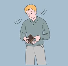 a man holding a book in his hands while looking down at the page with an emoticive look on his face