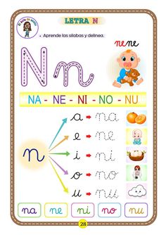 a poster with letters and numbers in spanish