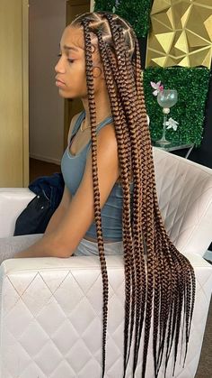 Braids Jumbo, Colored Box Braids, Big Box Braids Hairstyles, Jumbo Box Braids, Colored Braids, Long Box Braids, Box Braids Hairstyles For Black Women, Quick Braided Hairstyles