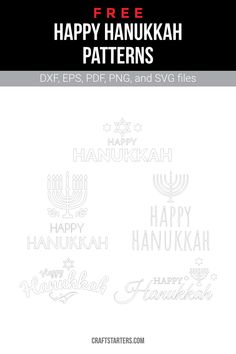 happy hanukkah patterns with the text happy hanukkah