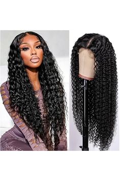 13x4 Deep Wave Lace Front Wigs Human Hair 180% Density HD Transparent Lace Front Wigs Human Hair Pre Plucked with Baby Hair Curly Lace Front Wig Human Hair Natural Color (26 Inch) Deep Wave Lace Front Wigs, Hair Natural Color, Hair For Women, Curly Lace Front Wigs, Deep Curly, Wigs Human Hair, Cosplay Tips