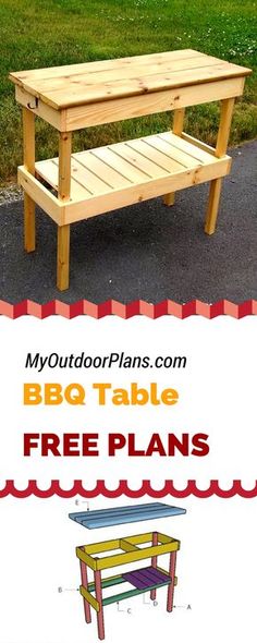 an outdoor table with free plans for it