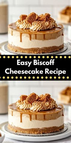 Looking for a delightful dessert idea? This Biscoff Cheesecake Recipe is a creamy, no-bake treat that combines rich flavors with easy preparation, making it a perfect choice for family gatherings or special occasions. Flavored Cheesecake, Biscoff Cheesecake Recipes, Baked Biscoff Cheesecake, Biscoff No Bake Cheesecake, No Bake Cheesecake Recipes Easy, Bounty Cheesecake