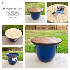 the instructions for how to make a diy outdoor table out of an old barrel