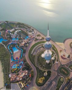 an aerial view of the amusement park and water park in abu, united arab emirates