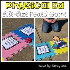 the physical ed life - size board game is designed to help children learn how to play