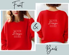 Aesthetic Sense, Digital Mockup, Red Sweatshirt, Sweatshirt Mockup, Cherry Red, Your Design, Social Media Platforms, Budget Friendly, Bella Canvas