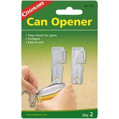 Coghlan's G.I. Can Openers (2 Pack) are handy, lightweight and affordable as well as compact and easy to use. Constructed of hardened steel, this essential outdoor tool can also be used as a cutting edge, groove cleaner, screwdriver and more. Nickel plated for rust resistance and will stay sharp for years. Primitive Survival, Survival Quotes, Meal Preparation, Survival Life Hacks, Can Openers, Camping Tools, Homestead Survival, Survival Food, Wilderness Survival