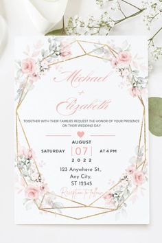 Simple Floral Wedding Invitation Template Free Simple Floral Wedding