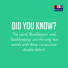 a green background with the words did you know? and an image of a bookkeeper