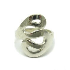 Sterling silver ring - R000177. Stamped 925. Approximate weight 7.2 grams. Top width 2.2cm (0.88 inches). All our jewels are made from solid sterling silver 925/1000 and are carefully crafted by hand in our family workshop. We dispatch your orders in 5 working days, worldwide and the postage is $5. We ship registered priority mail. Please allow 5-7 working days for delivery in Europe and 10-15 working days outside Europe. For any questions - please do not hesitate to contact me! Modernist Sterling Silver Jewelry With Open Band, Modernist Sterling Silver Open Band Jewelry, Modernist Open Band Sterling Silver Jewelry, Modernist Adjustable Silver Rings, Silver Symbolic Wide Band Rings, Silver Wide Band Modernist Jewelry, Modernist Wide Band Silver Jewelry, Modernist Silver Wide Band Jewelry, Bat Ring